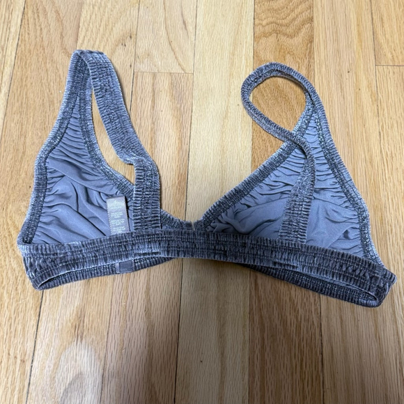 Women's SKIMS Swim Umber Velvet Bikini Top Size L SKU653 - Picture 2 of 3